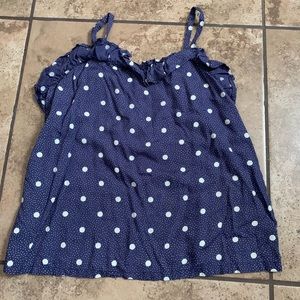 old navy blue polka dot tee size 14